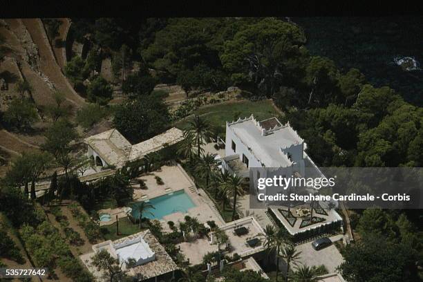 Vue aérienne de la villa de Michael et Diandra Douglas sur l’ile de Majorque.