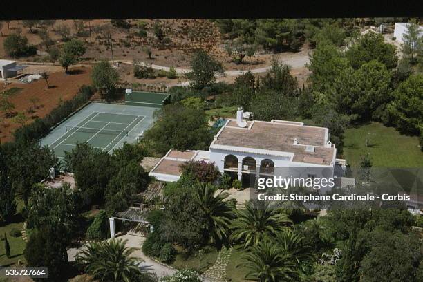 Vue aérienne de la villa de Niki Lauda sur l’ile d’Ibiza.