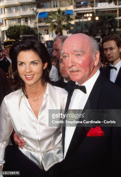 Caroline Barclay and Eddie Barclay attend the "Jefferson in Paris" Premiere during the 48th Annual Cannes Film Festival on May 20, 1995 in Cannes,...