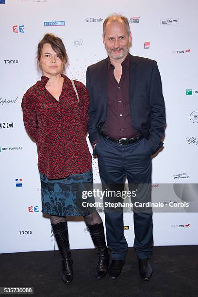 Hippolyte Girardot and his wife Kristina Larsen attend The Lumiere! Le Cinema Invente exhibition preview, at 'Le Grand Palais' on March 26, 2015 in...