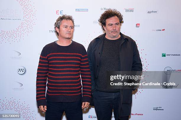 Arnaud and Jean-Marie Larrieu attend The Lumiere! Le Cinema Invente exhibition preview, at 'Le Grand Palais' on March 26, 2015 in Paris, France.