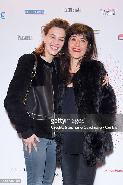 Celine Sallette and Romane Bohringer attend The Lumiere! Le Cinema Invente exhibition preview, at 'Le Grand Palais' on March 26, 2015 in Paris,...