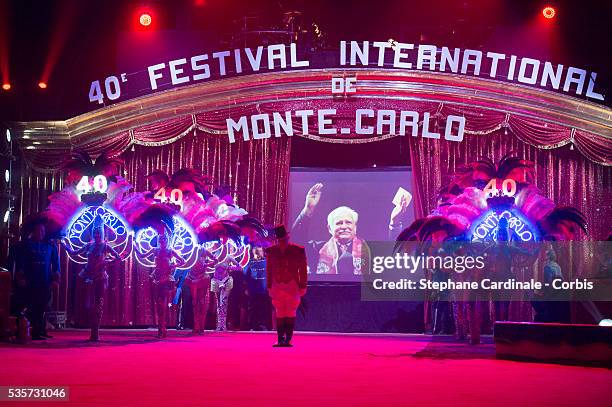 Tribute to Prince Rainier III of Monaco during the 40th International Circus Festival on January 17, 2016 in Monaco.