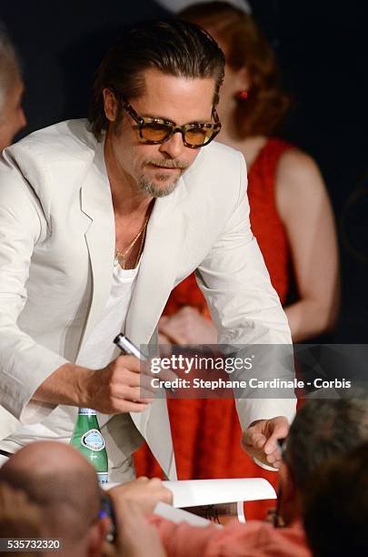 Brad Pitt at the Press Conference of "The Tree of Life" during the 64th Cannes International Film Festival.