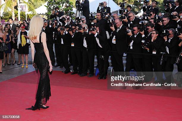 Claudia Schiffer at the premiere of "This must be the place" during the 64th Cannes International Film Festival.