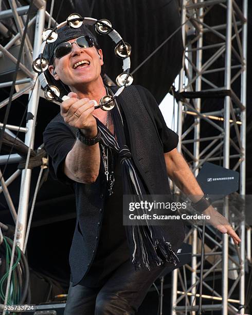 Klaus Meine of the band Scorpions performed onstage during River City Rockfest at AT&T Center on May 29, 2016 in San Antonio, Texas.