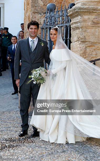 Charlotte Wellesley and Alejandro Santo Domingo attend their wedding on May 28, 2016 in Granada, Spain.