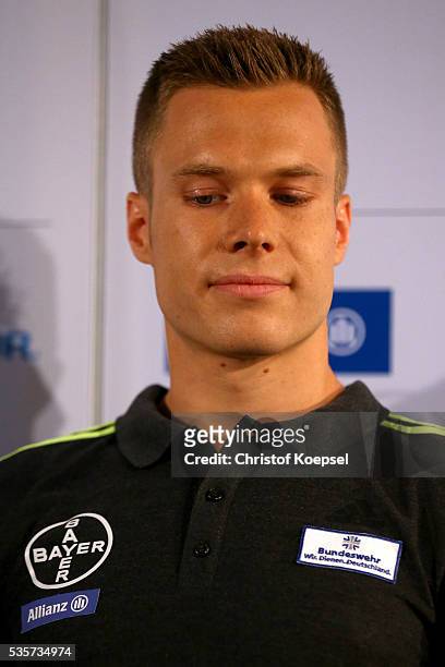 Markus Rehm, handicapped longjumper and Paralympics winner of London 2012 announces a press conference at German Sport & Olympic Museum on May 30,...