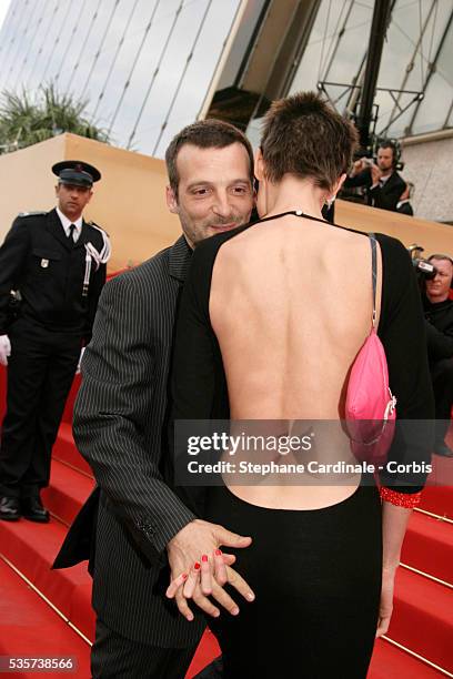 Mathieu Kassovitz and Aurore Lagache at the premiere of "Over the Hedge" during the 59th Cannes Film Festival.