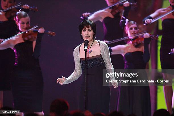 Enya performs on stage during the World Music Awards 2006 held at the Earls Court Arena in central London.
