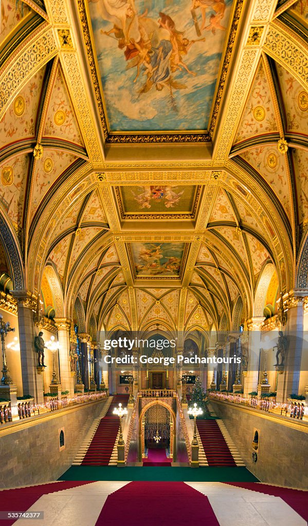 Central hall in Hungarian Parliament