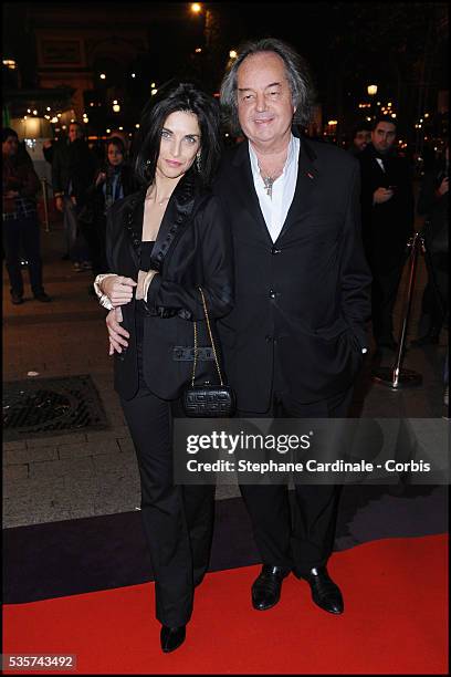 Pauline Delpech and Gonzague Saint Bris attend the Lancel celebration of "135 Years Of French Legerete" Hosted By Sienna Miller in Paris.