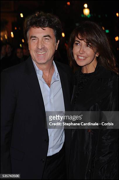 Francois Cluzet and wife Narjiss attend the Lancel celebration of "135 Years Of French Legerete" Hosted By Sienna Miller in Paris.