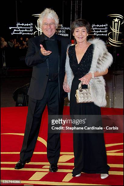 Jean-Jacques Annaud and wife Laurence attend the premiere of "Black Gold" during the 11th Marrakech International Film Festival.