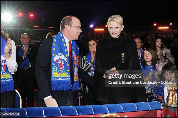 Prince Albert II of Monaco and Princess Charlene of Monaco attend the Opening Ceremony of the 36th International Circus Festival of Monte-Carlo, in...