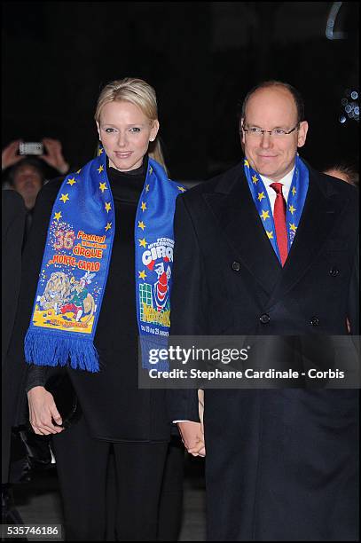 Princess Charlene of Monaco and Prince Albert II of Monaco attend the Monte-Carlo 36th International Circus Festival Opening Ceremony , in Monaco.