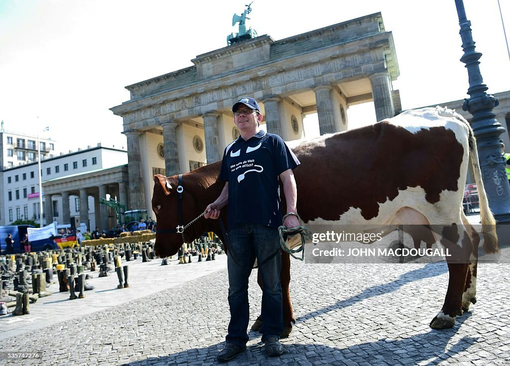 GERMANY-AGRICULTURE-MILK-PROTEST