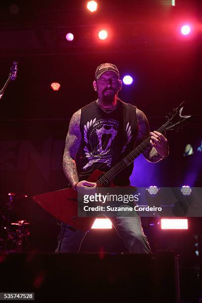 John Connolly of the bandSevendust performs onstage during River City Rockfest at AT&T Center on May 29, 2016 in San Antonio, Texas.