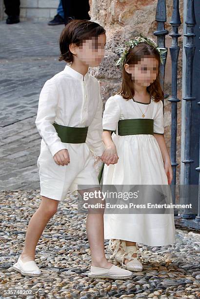 Children attend the wedding of Lady Charlotte and Alejandro Santo Domingo on May 28, 2016 in Granada, Spain.