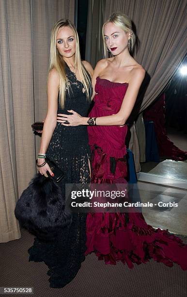 Virginie Courtin and Claire Courtin attend the Sidaction Gala Dinner 2012, at Pavillon d'Armenonville in Paris.