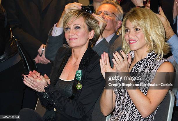 Shakira and Patricia Kaas during the Decoration Ceremony at Hotel Majestic, in Cannes.