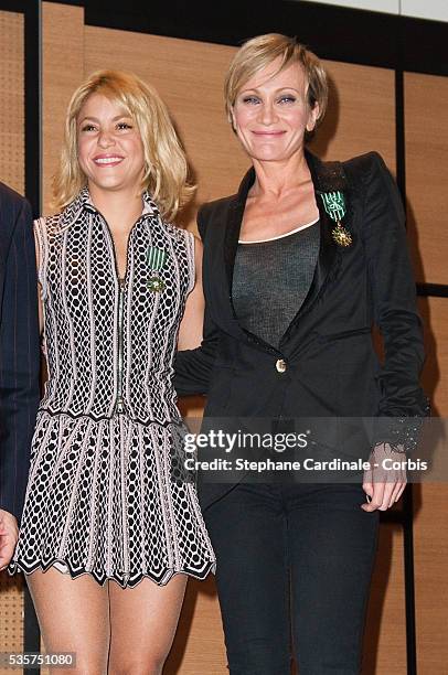 Shakira and Patricia Kaas during the Decoration Ceremony at Hotel Majestic, in Cannes.