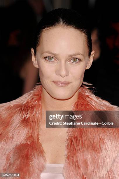 Vanessa Paradis attends the 7th annual Sidaction fashion fundraising dinner to fight AIDS, in Paris.