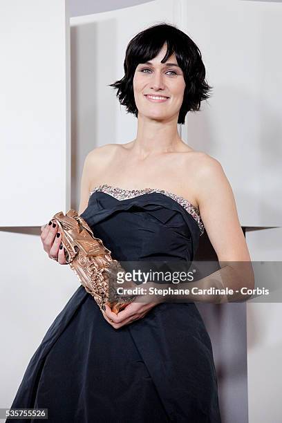 Actress Clotilde Hesme poses in the Awards Room during the 37th Cesar Film Awards at Theatre du Chatelet, in Paris.