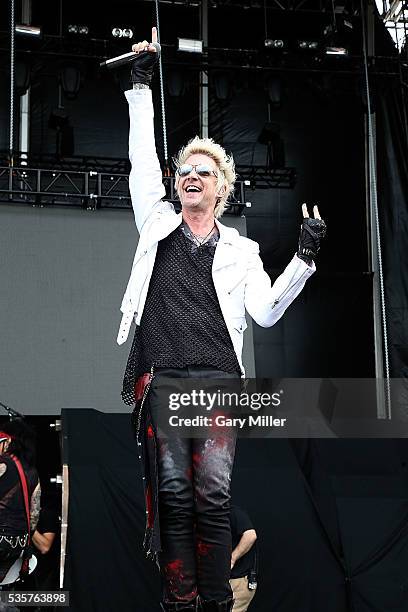 James Michael performs in concert with Sixx:A.M. During the River City Rock Fest at the AT&T Center on May 26, 2016 in San Antonio, Texas.