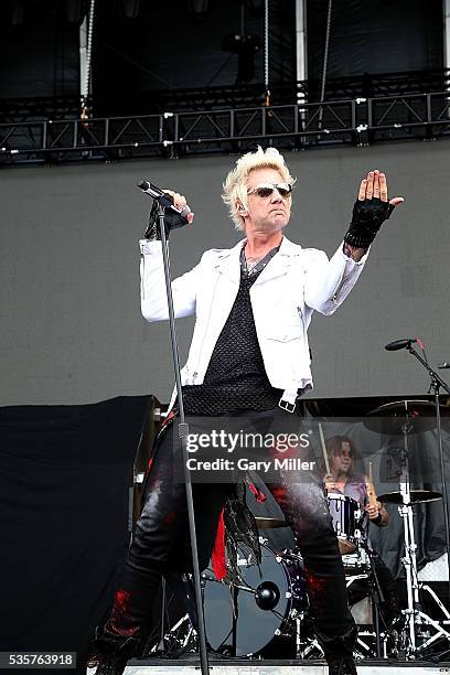 James Michael performs in concert with Sixx:A.M. During the River City Rock Fest at the AT&T Center on May 26, 2016 in San Antonio, Texas.