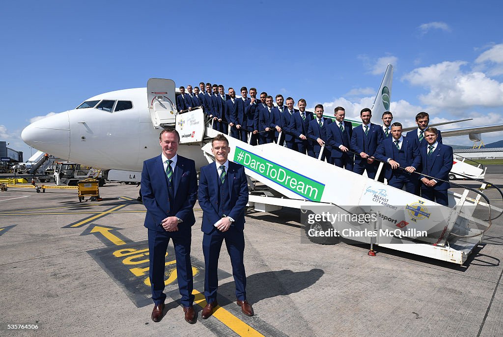 Northern Ireland Leave Belfast for Euro 2016