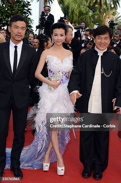 Jackie Chan and guests at the premiere for "De Rouille et D'os" during the 65th Cannes International Film Festival.