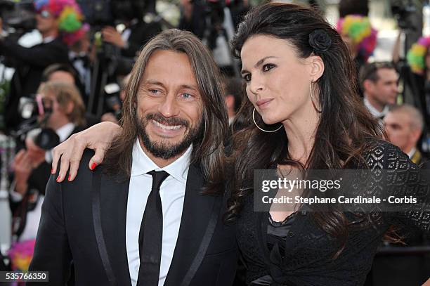 Bob Sinclar and Ingrid at the premiere for "Madagascar 3: Europe's Most Wanted" during the 65th Cannes International Film Festival.