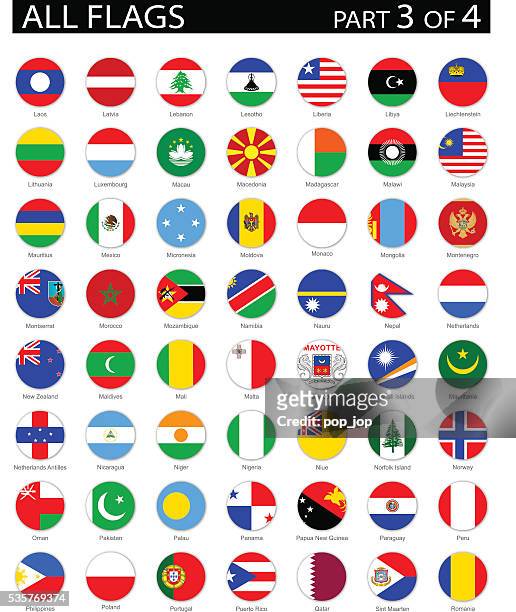 all world round flag flat icons - illustration - philippines national flag stock illustrations