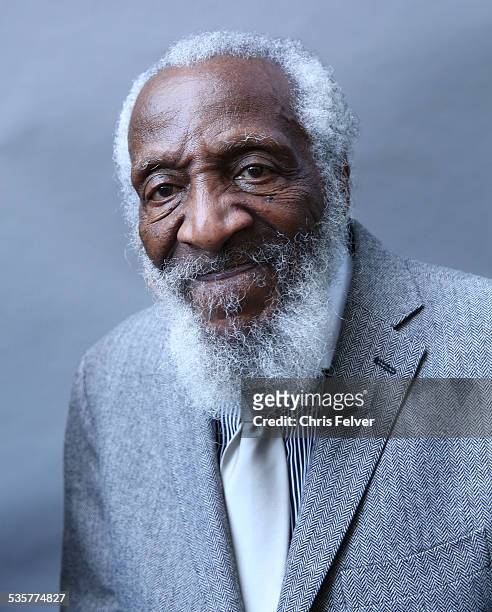Portrait of comedian Dick Gregory at an event honoring him with a star on the Hollywood Walk of Fame in Hollywood, California, February 2, 2015.