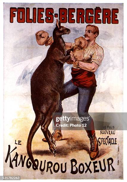 Advertising poster for a show at the Folies-Bergère: 'The Boxing Kangaroo', France, Late 19th century.
