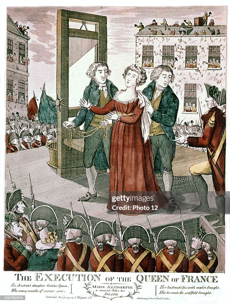 Execution of Marie-Antoinette in 1793