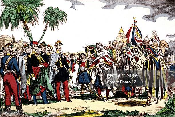 Conquest of Algeria, surrender of Abd el-Kader in 1847 Algeria - Colonization, Private collection, .