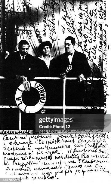 Paris. Picabia, Gabrielle Buffet and Guillaume Apollinaire at Luna-Park France.