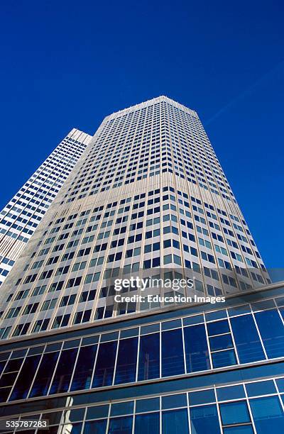 European Central Bank, ECB, Euro Tower, former BfG high-rise building, Frankfurt, Germany. It has 45 floors and is 148 meters high. The project took...