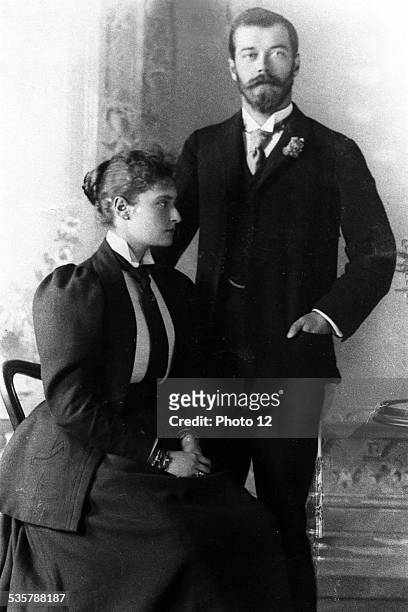 Nicholas II Alexandrovich and Alexandra Feodorovna, Tsar and Tsarina of Russia, Nicholas II , last Tsar of Russia , Alexandra Feodorovna , daughter...