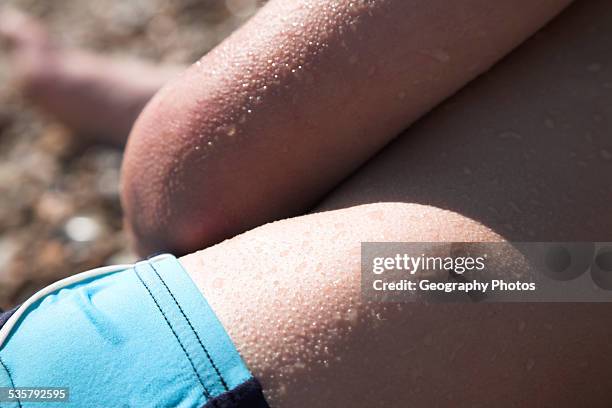 Close-up picture of Goosebumps on a man's skin.