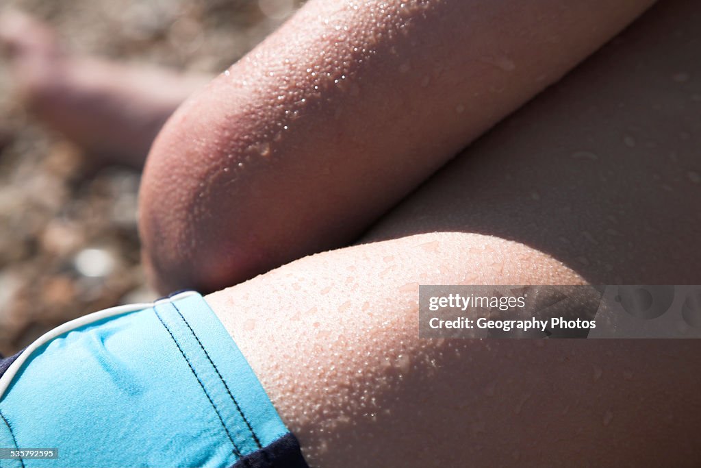 Close-up picture of goosebumps on a man's skin