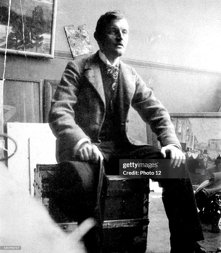 Portrait of Edvard Munch in his studio in Berlin