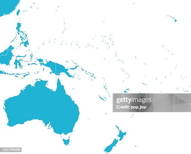 map of australia and oceania - australia capital cities map stock illustrations