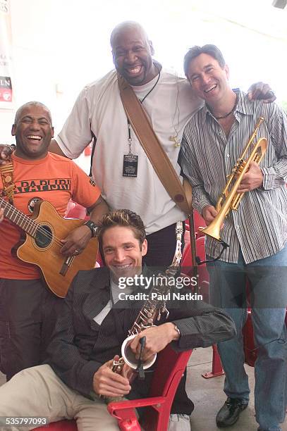 From left, Johnathon Butler, Dave Koz, Waymon Tisdale and Rick Braun at the Skyline Theater, Chicago, Illinois, July 24, 2004.