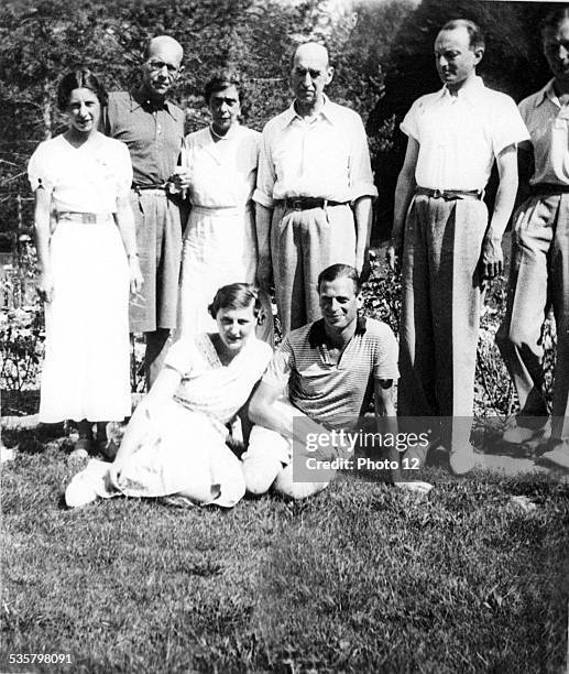 , Countess Toerring, Prince Christopher of Greece, Princess Nicholas, Prince Nicholas, Prince Paul of Yugoslavia, Count Toerring, Seated :, Princess...