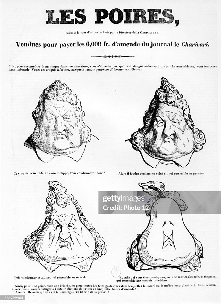 Caricature of king Louis-Philippe Pears -. Photo d'actualité - Getty Images