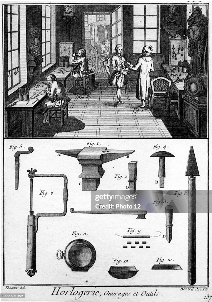 Clock and watch makers.  Encyclopaedia of Diderot and D' Alembert.