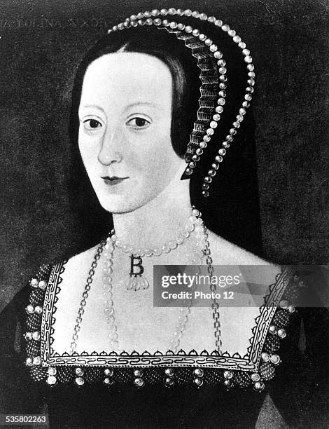Portrait of Anne Boleyn . Henri VIII's second wife in 1533. Crowned Queen of England at Westminster. Mother of Queen Elizabeth I. Beheaded at the...